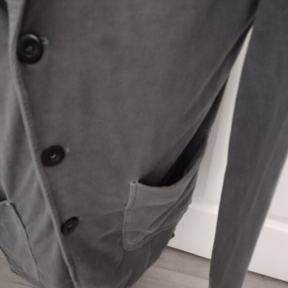 Gypsy 05 Gray Cotton Modal Jersey Blazer XL Boho Single Breasted Jacket - Picture 5 of 10